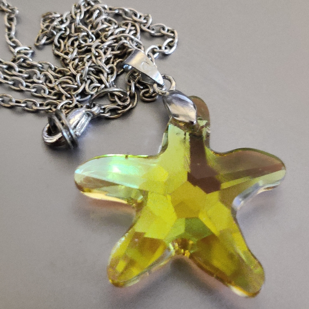 Austrian Crystal Starfish Pendant Necklace
